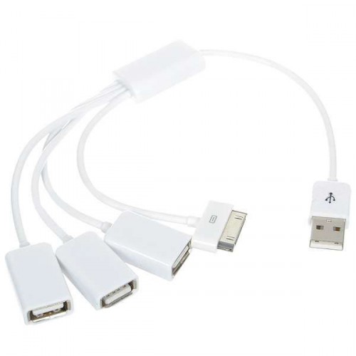 USB 2.0 3-Portový hub s iPod / iPhone 3GS / 4 USB dátovým káblom