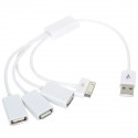 USB 2.0 3-Portový hub s iPod / iPhone 3GS / 4 USB dátovým káblom