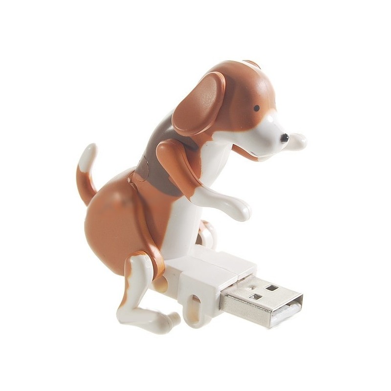 USB antistresový pes (hnedo biely)