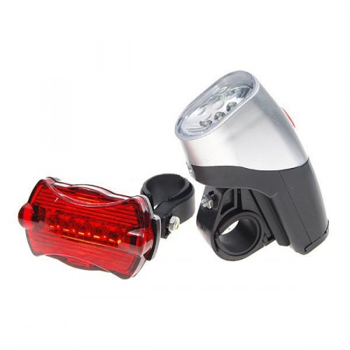 Sada svietidiel pre bicykel 5-LED predné + 6-LED zadné
