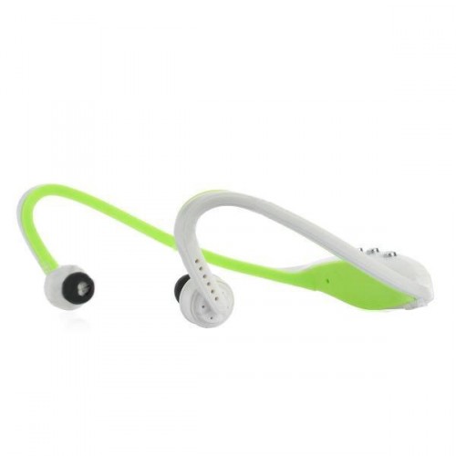 Športový MP3 player - sluchátka zeleno-biele