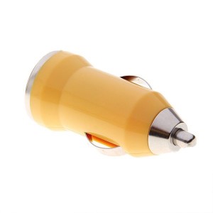 USB napájací adaptér autonabíjačka (žltá)