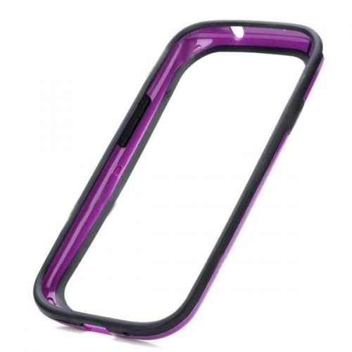 Ochranný rám silikón+plast pre Samsung i9300 Galaxy S III čierno-fialový
