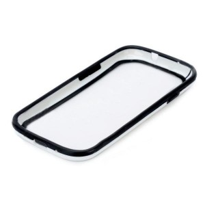 Ochranný rám silikón+plast pre Samsung i9300 Galaxy S III čierno-biely