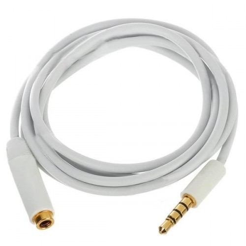 Audio predlžovací kábel iPhone 5 / 4 / 4S / 3 / iPad / iPod - biely