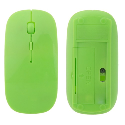 Ultratenká bezdrôtová myš - zelená 2,4G USB reciever