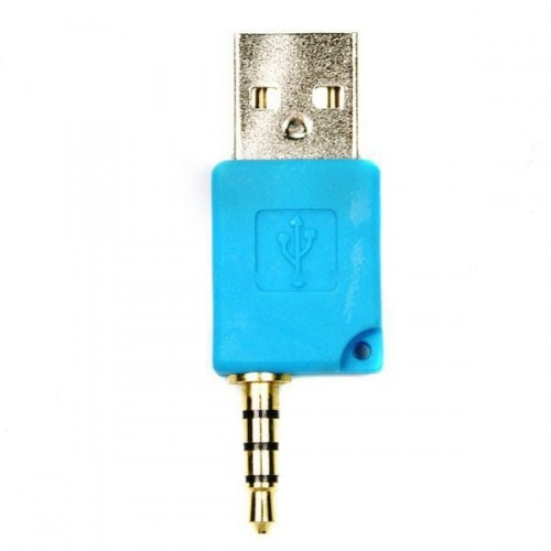 Mini USB dáta a nabíjací adaptér pre Shuffle-2 - modrý