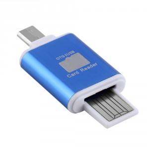USB 2.0 OTG adaptér/čítačka microSD - modrý