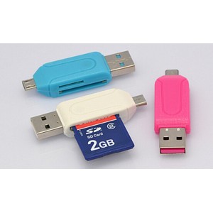 2v1 USB 2.0/microUSB SD/microSD čítačka kariet pre PC/Smartfón