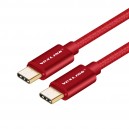 1m VOXLINK USB-C datový a nabíjací kábel s nylonovým opletením červený