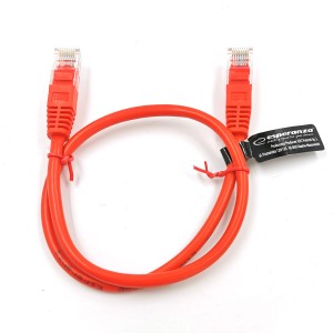 EB272R UTP CAT 5E patchcord kábel 0,5m červený Esperanza