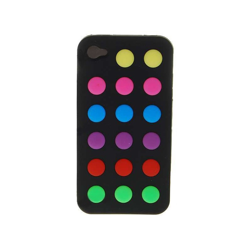 Ochranné silikónové puzdro pre iPhone 4 farebné bodky